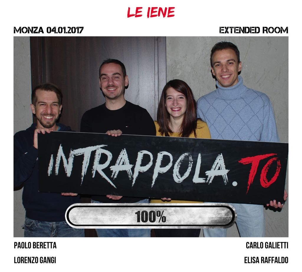 Il gruppo Le Iene è fuggito dalla nostra escape room Extended Room