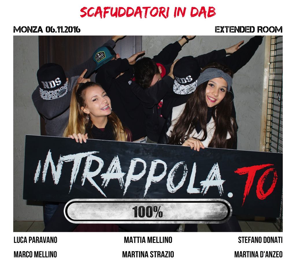 Il gruppo Scafuddatori in Dab è fuggito dalla nostra escape room Extended Room