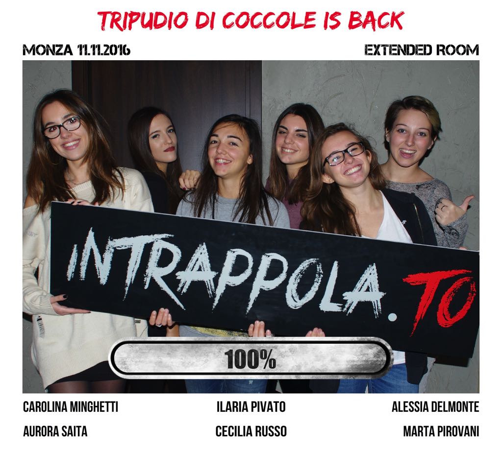 Il gruppo Tripudio di coccole is back è fuggito dalla nostra escape room Extended Room