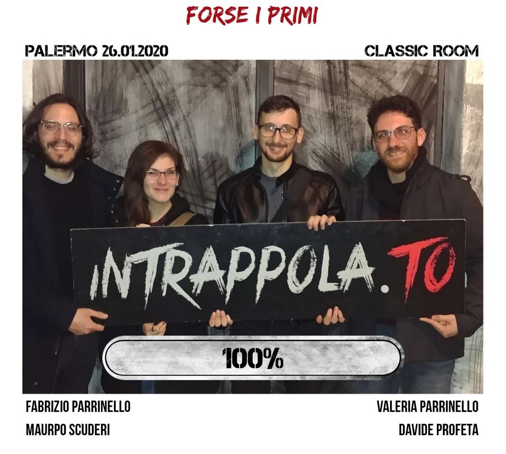Il gruppo Forse i primi è fuggito dalla nostra escape room Classic Room