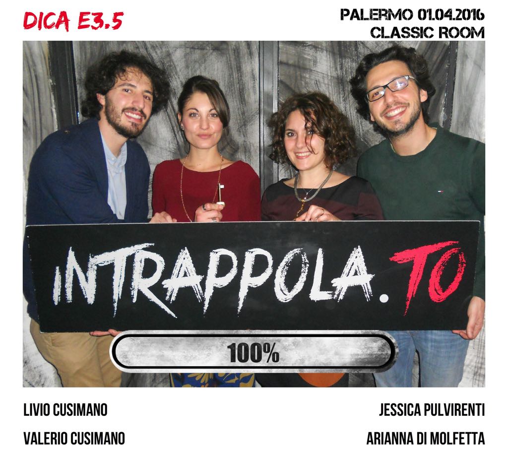Il gruppo  è fuggito dalla nostra escape room Classic Room