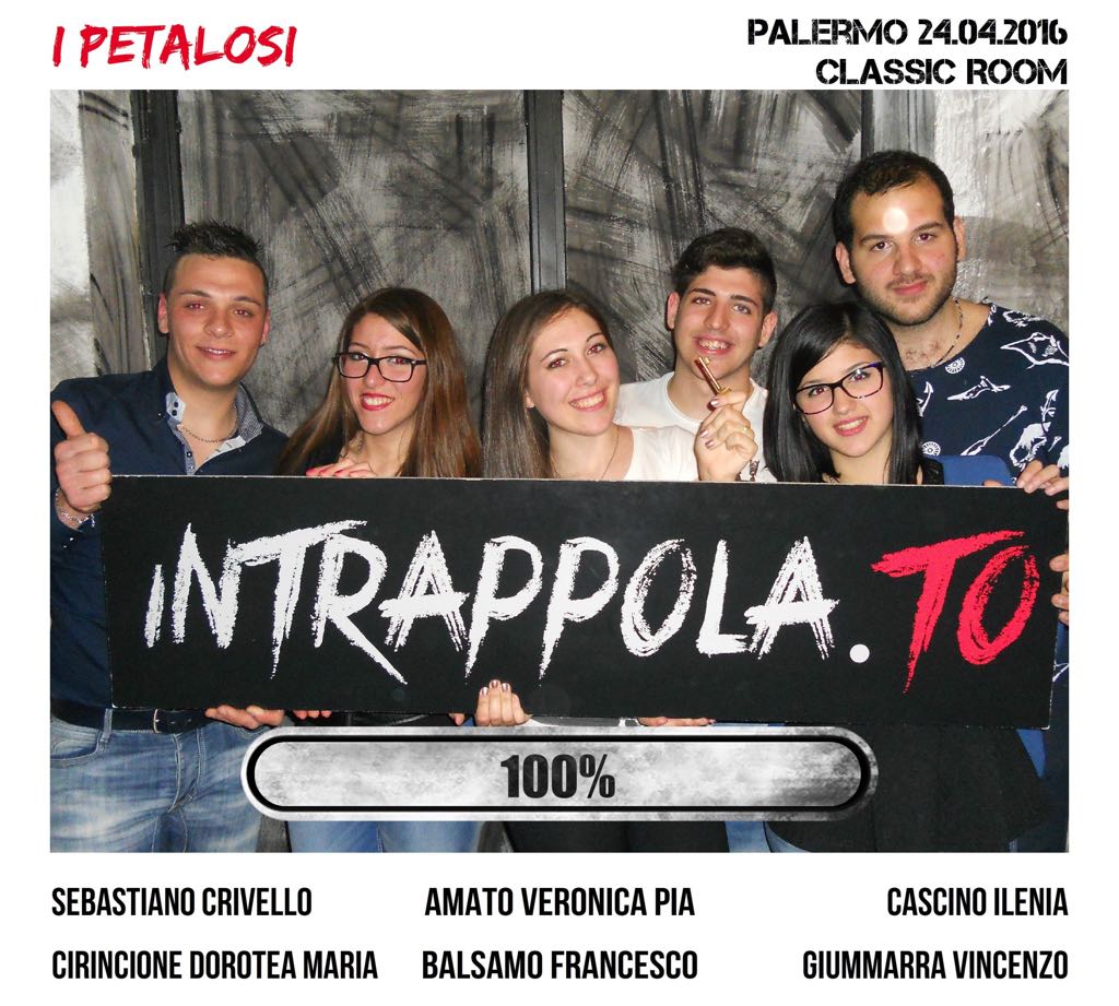 Il gruppo  è fuggito dalla nostra escape room Classic Room