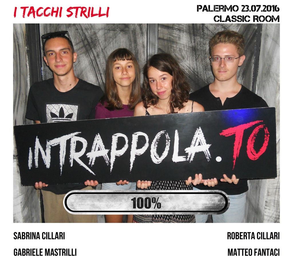 Il gruppo i tacchi strilli è fuggito dalla nostra escape room Classic Room
