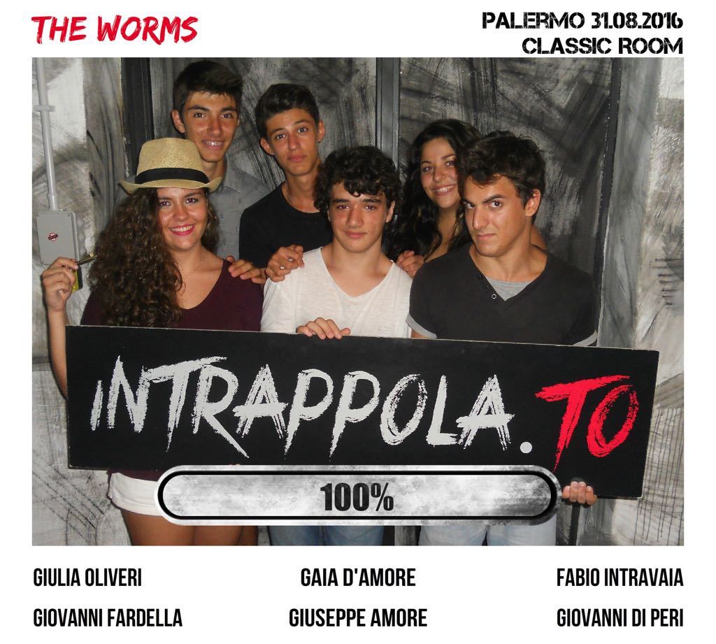 Il gruppo the worms è fuggito dalla nostra escape room Classic Room
