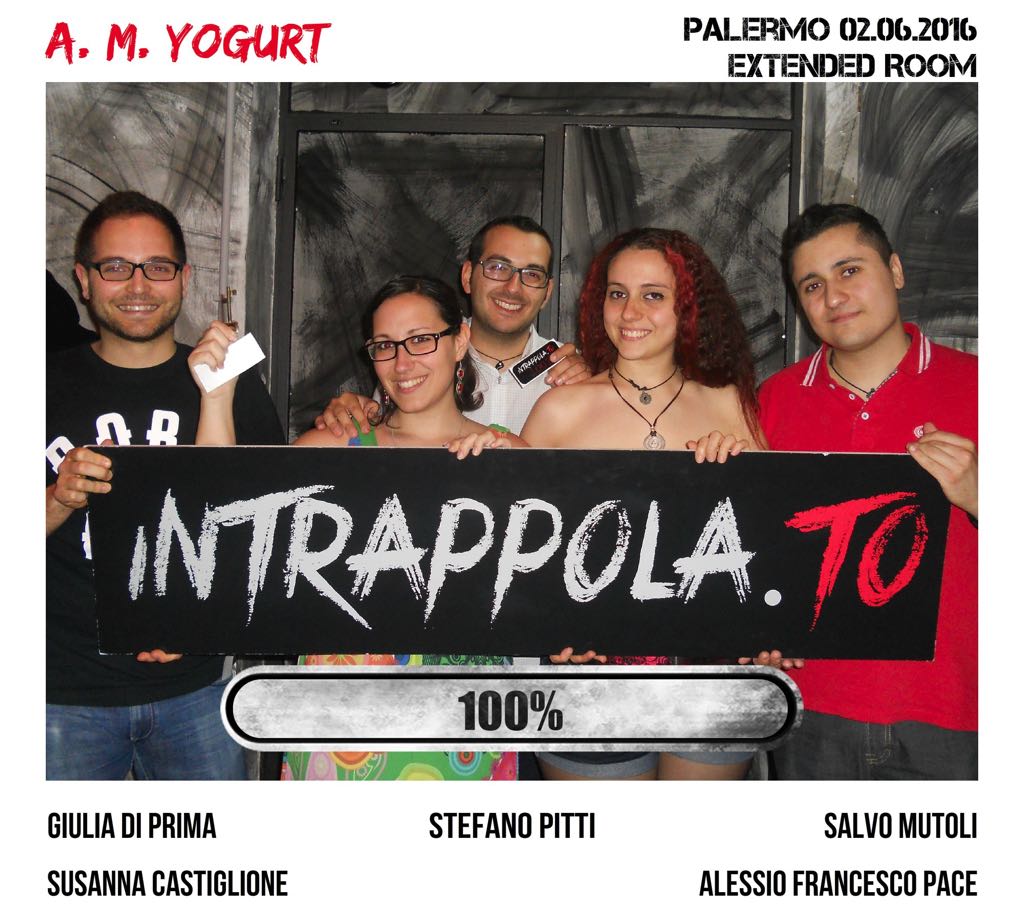 Il gruppo A. M. Yogurt è fuggito dalla nostra escape room Extended Room