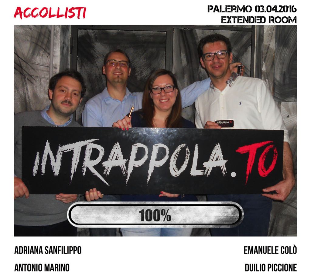 Il gruppo Accollisti è fuggito dalla nostra escape room Extended Room
