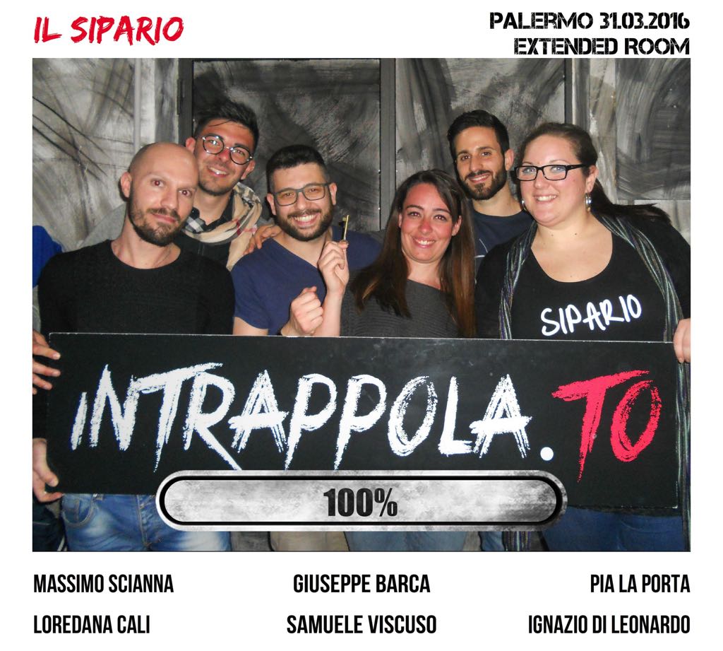 Il gruppo Il Sipario è fuggito dalla nostra escape room Extended Room