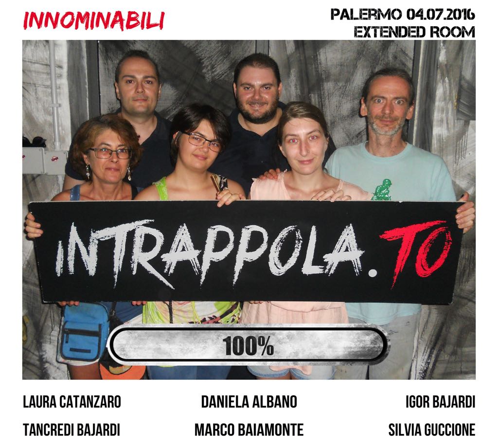 Il gruppo Innominabili è fuggito dalla nostra escape room Extended Room