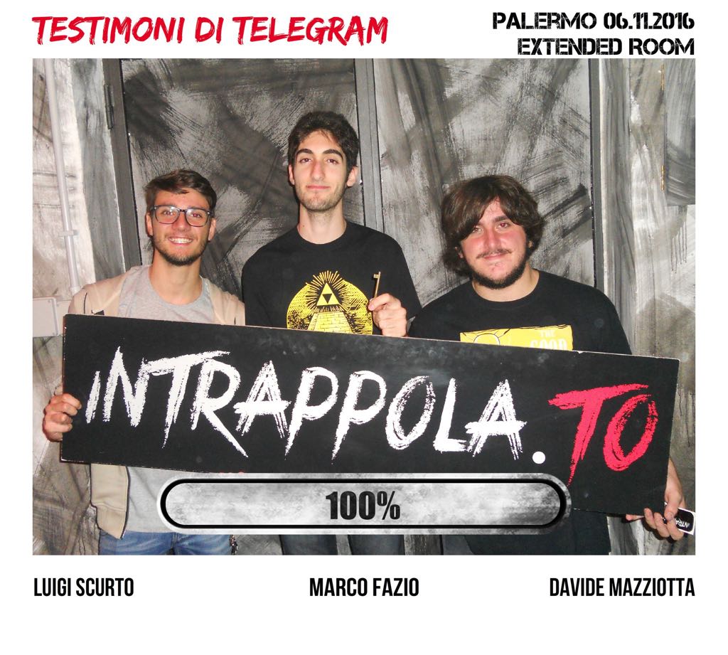 Il gruppo Testimoni di Telegram è fuggito dalla nostra escape room Extended Room