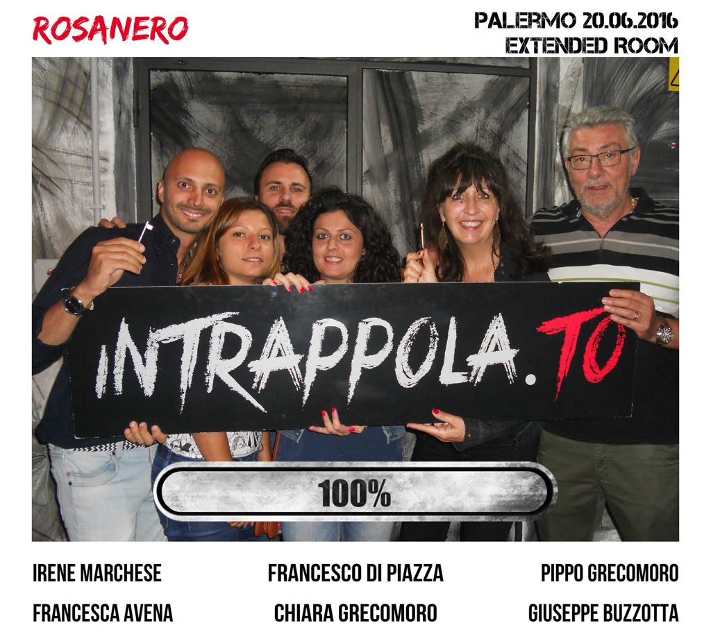Il gruppo rosanero è fuggito dalla nostra escape room Extended Room