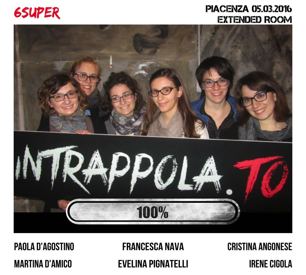 Il gruppo 6super è fuggito dalla nostra escape room Extended Room