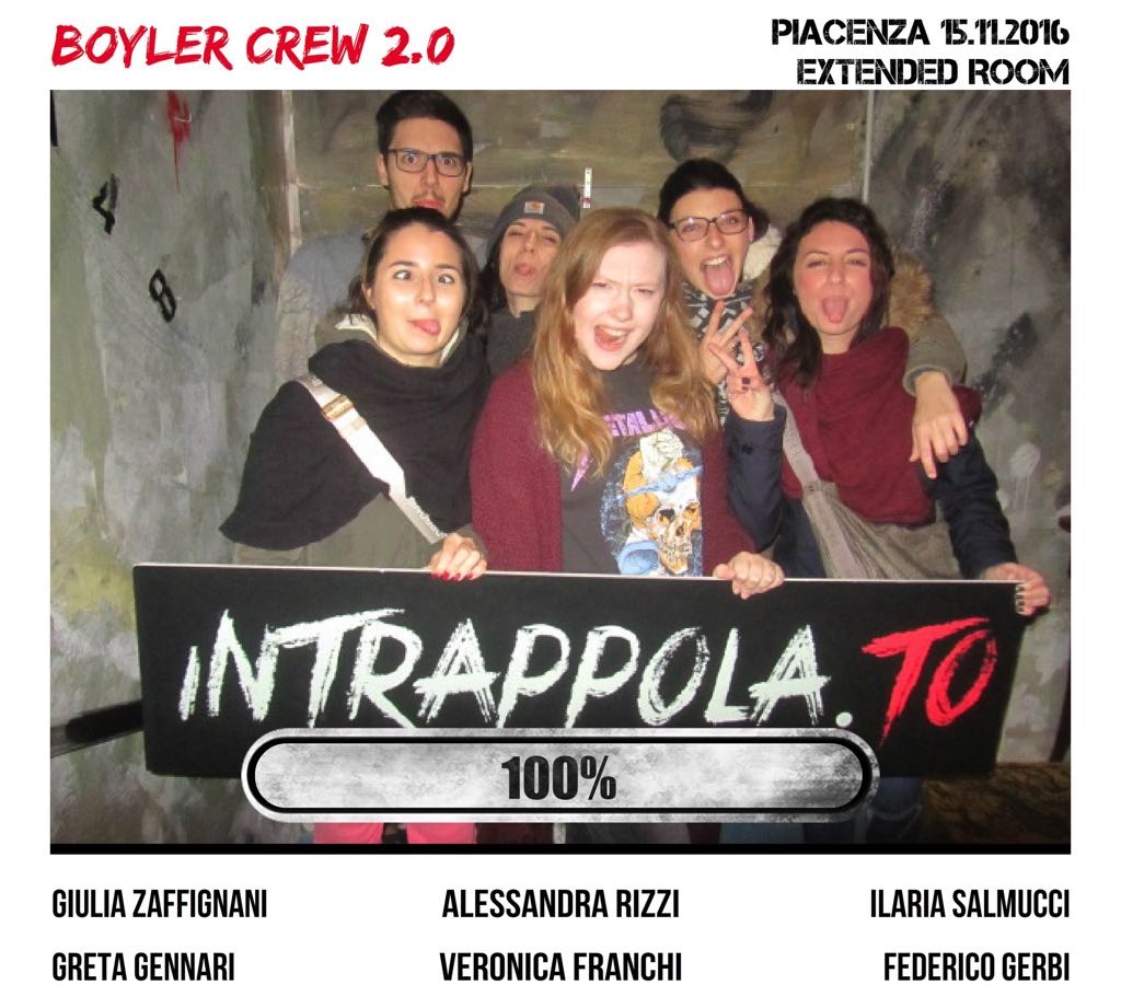 Il gruppo Boyler Crew 2.0 è fuggito dalla nostra escape room Extended Room