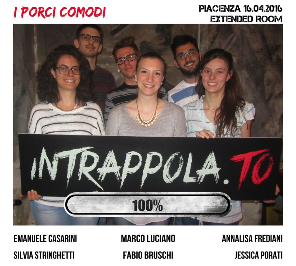 Il gruppo I porci comodi è fuggito dalla nostra escape room Extended Room