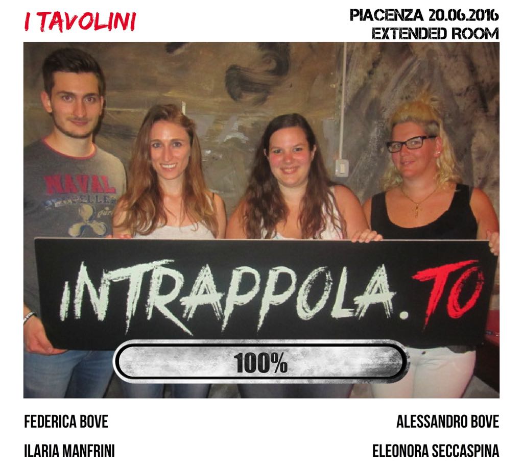 Il gruppo I tavolini è fuggito dalla nostra escape room Extended Room