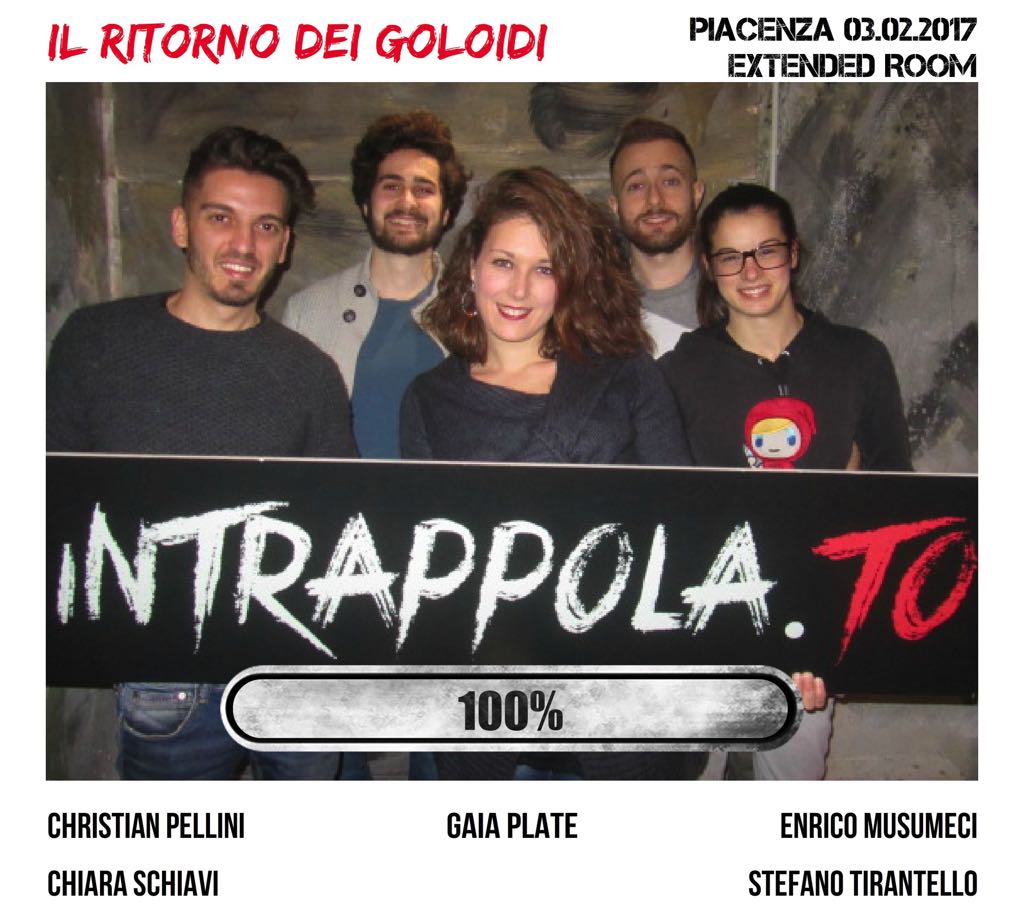Il gruppo Il ritorno dei Goloidi è fuggito dalla nostra escape room Extended Room