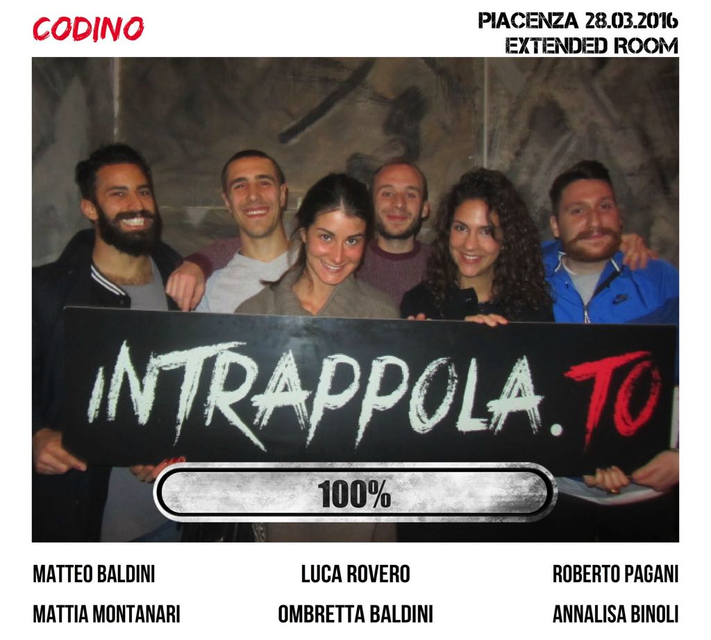 Il gruppo  è fuggito dalla nostra escape room Extended Room