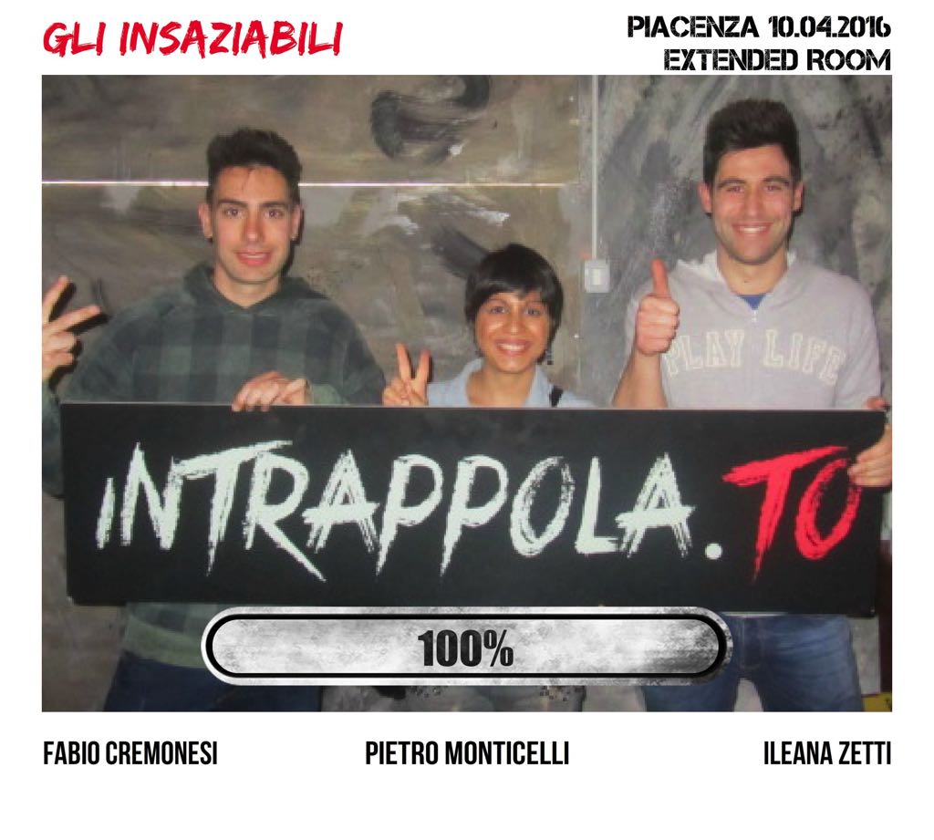 Il gruppo gli insaziabili è fuggito dalla nostra escape room Extended Room