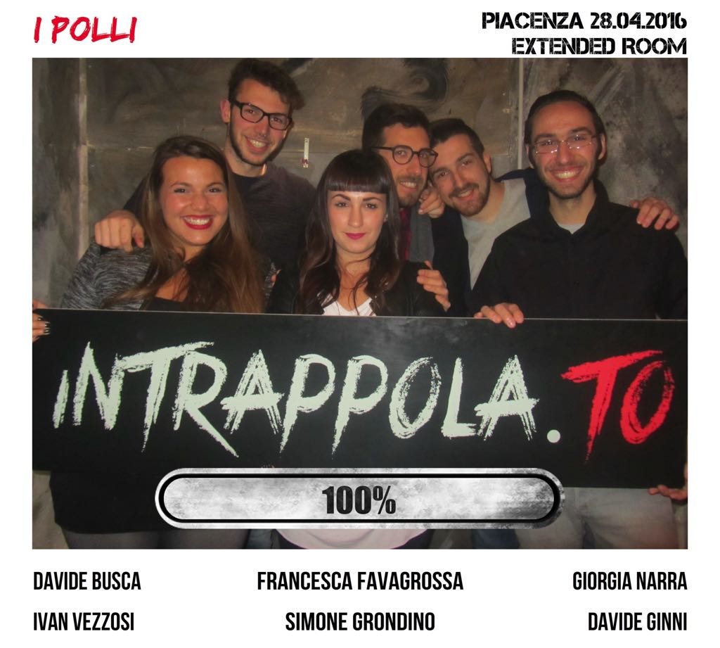 Il gruppo  è fuggito dalla nostra escape room Extended Room