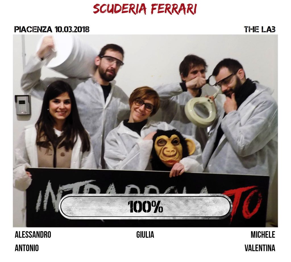 Il gruppo Scuderia ferrari è fuggito dalla nostra escape room The Lab