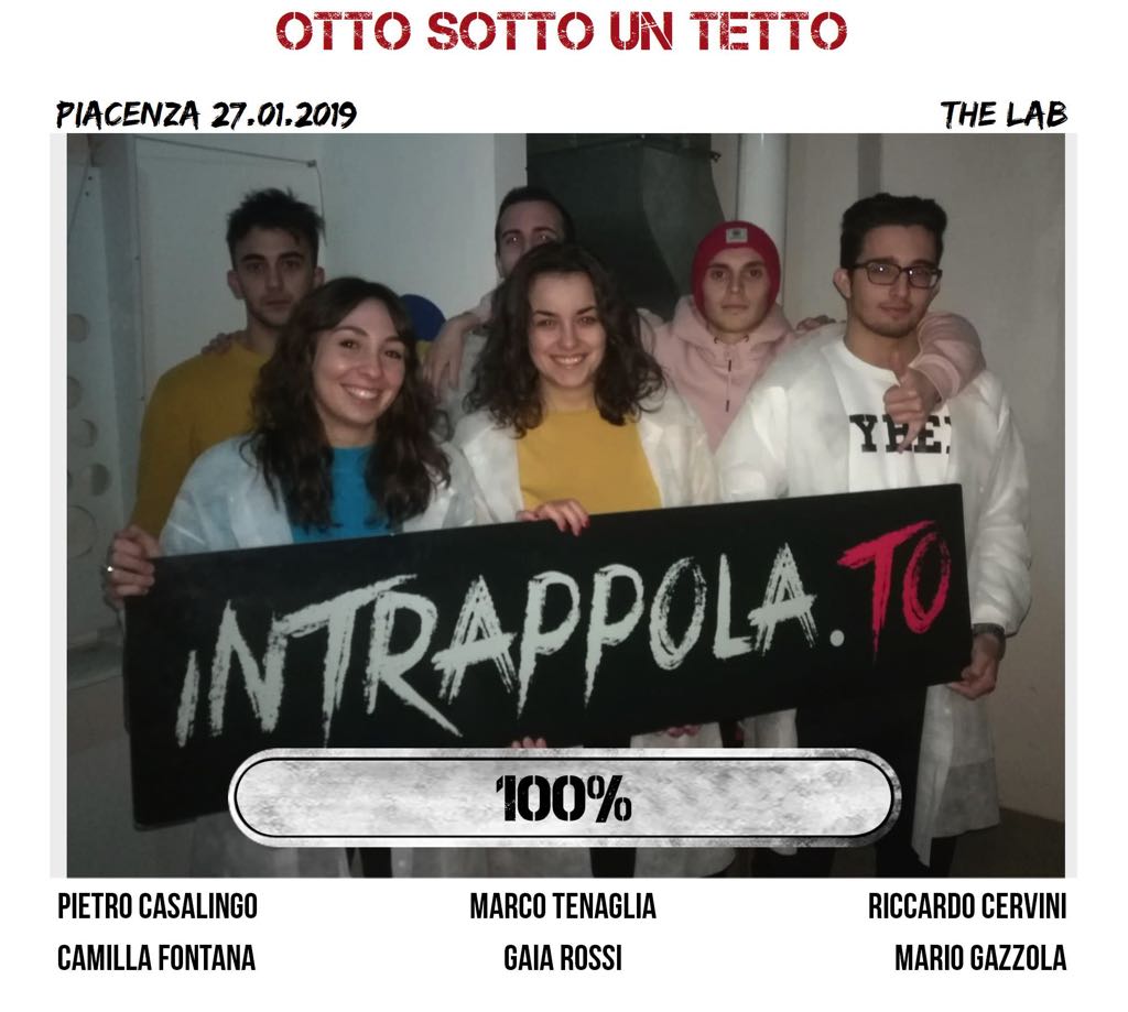Il gruppo otto sotto un tetto è fuggito dalla nostra escape room The Lab