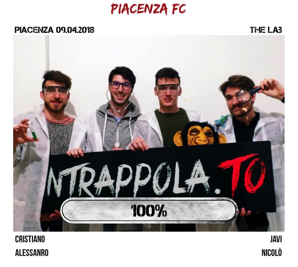 Il gruppo piacenza fc è fuggito dalla nostra escape room The Lab