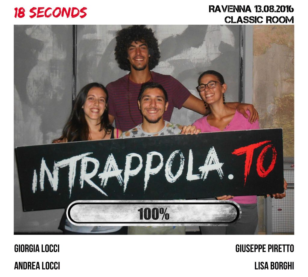 Il gruppo 18 seconds è fuggito dalla nostra escape room Classic Room