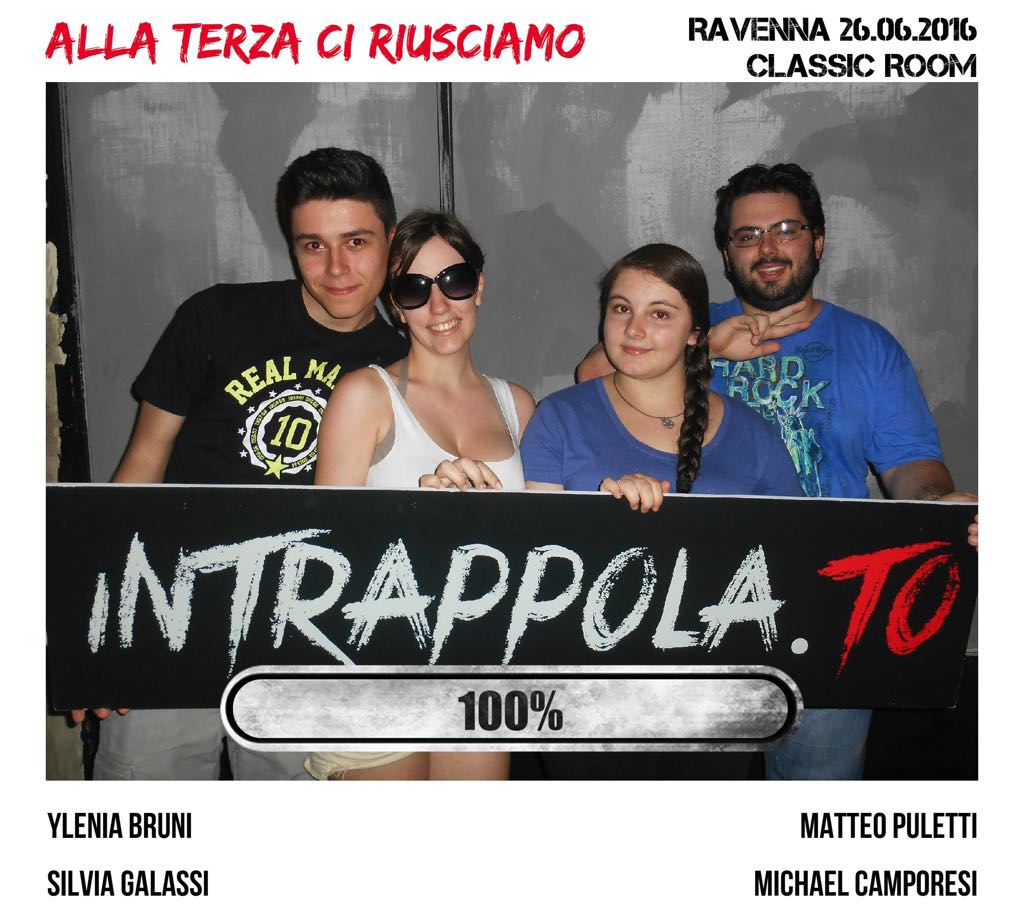 Il gruppo Alla terza ci riusciamo è fuggito dalla nostra escape room Classic Room