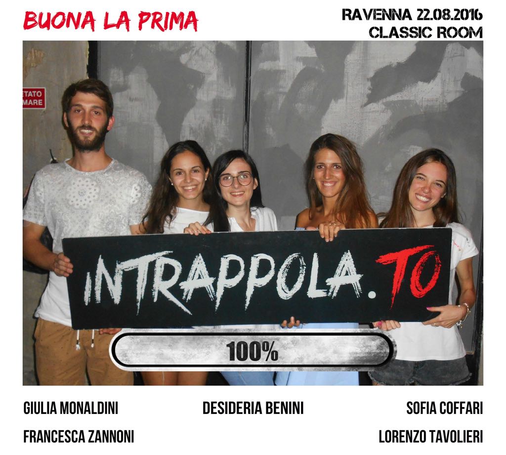 Il gruppo Buona la prima è fuggito dalla nostra escape room Classic Room