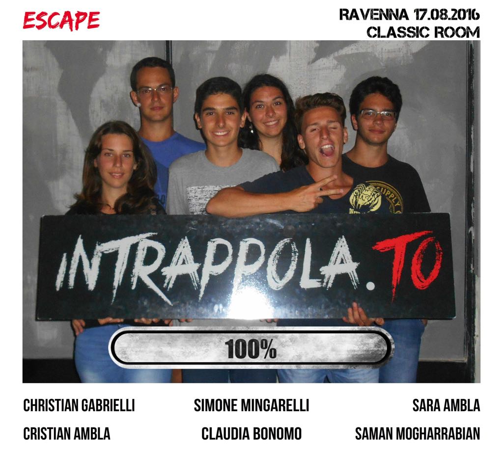 Il gruppo Escape è fuggito dalla nostra escape room Classic Room