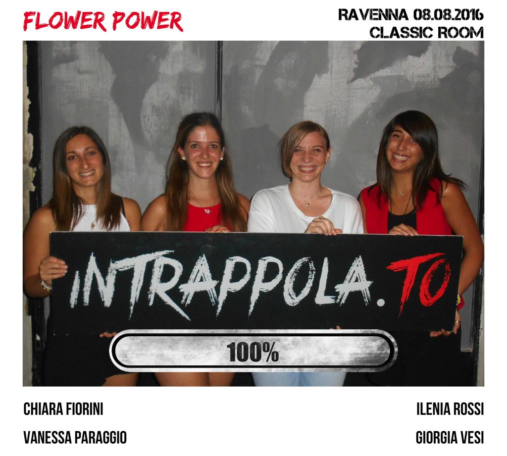 Il gruppo Flower Power è fuggito dalla nostra escape room Classic Room