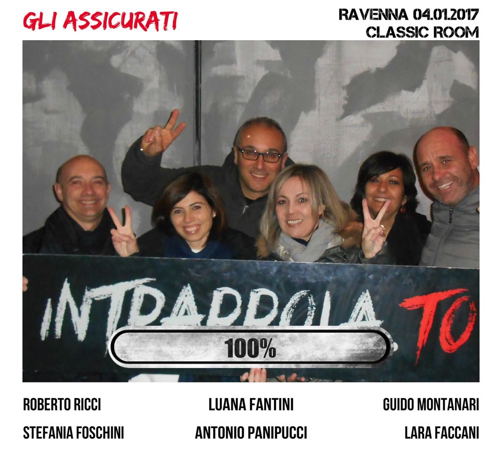 Il gruppo Gli assicurati è fuggito dalla nostra escape room Classic Room