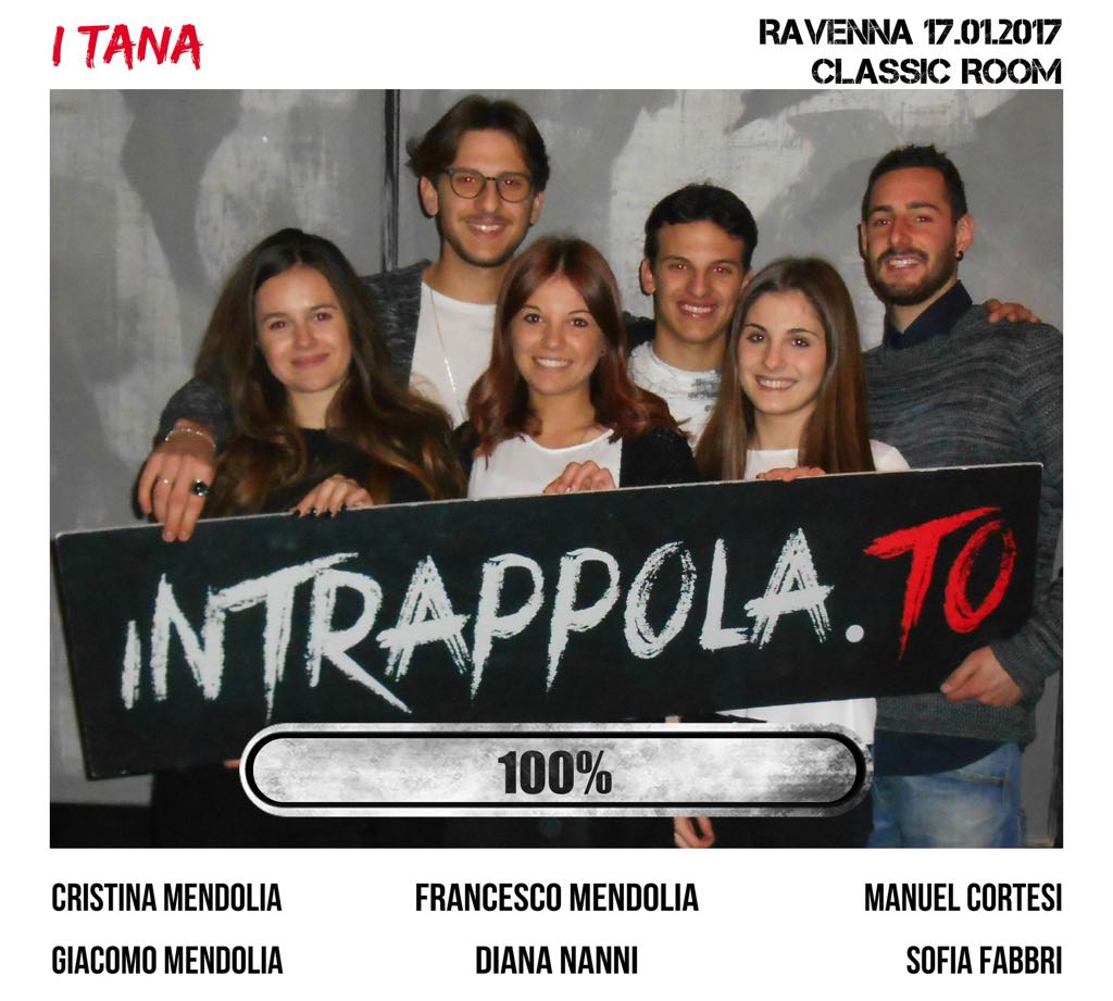 Il gruppo I TANA è fuggito dalla nostra escape room Classic Room
