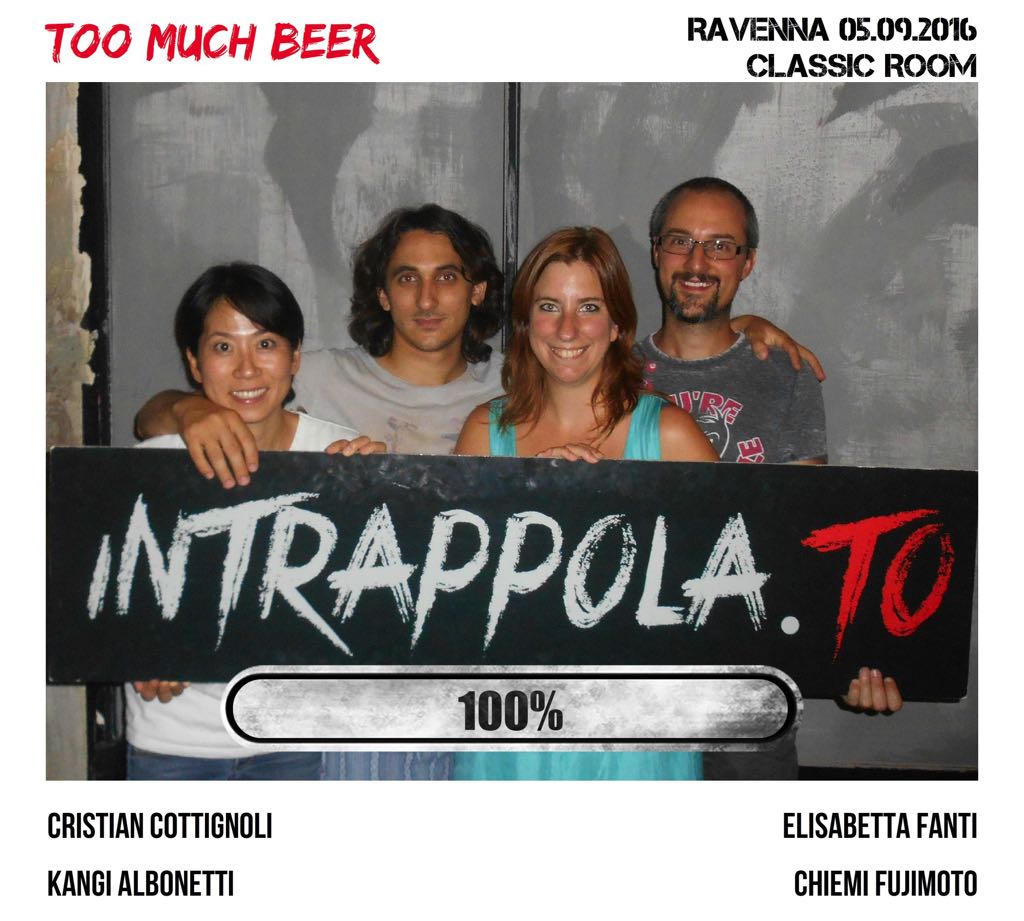 Il gruppo Too much beer è fuggito dalla nostra escape room Classic Room