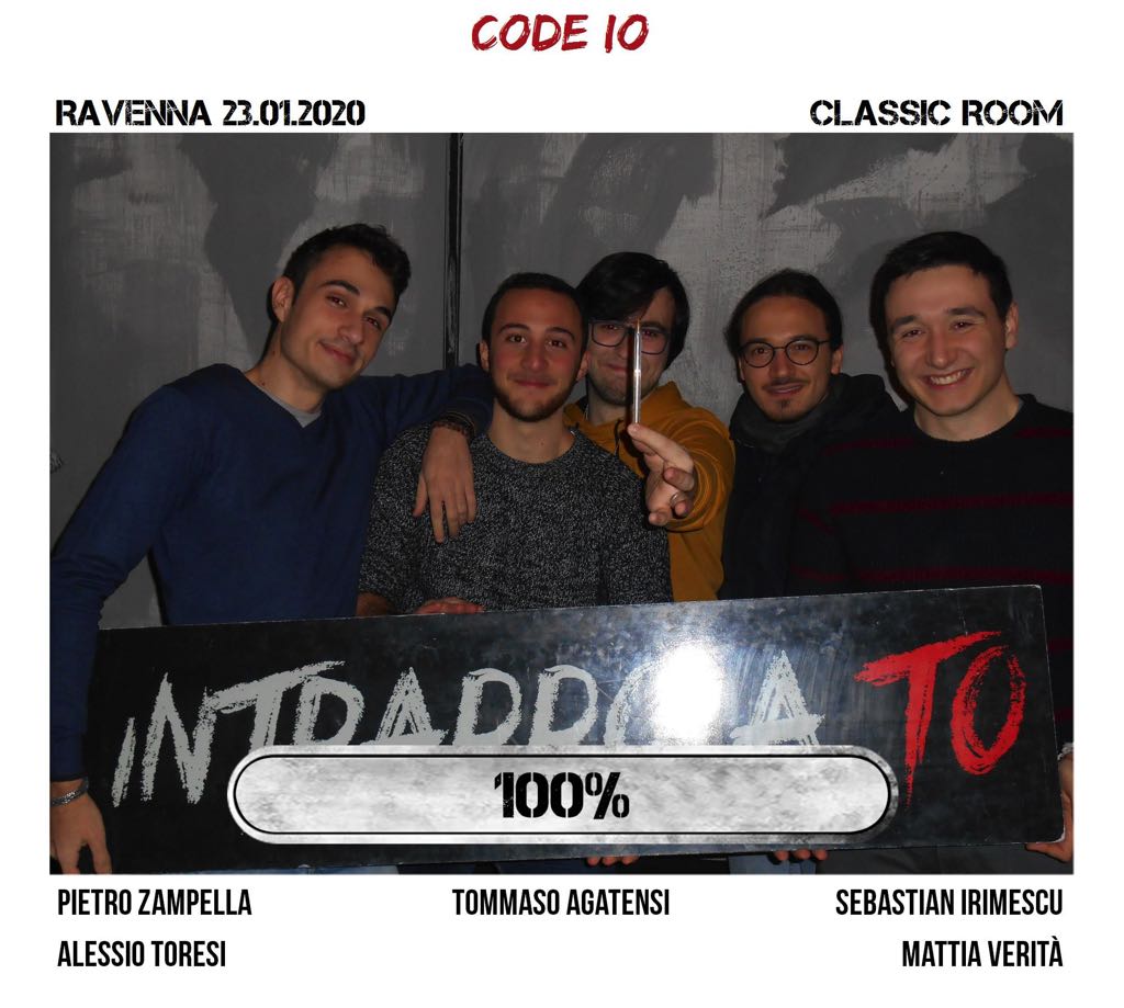 Il gruppo code IO è fuggito dalla nostra escape room Classic Room