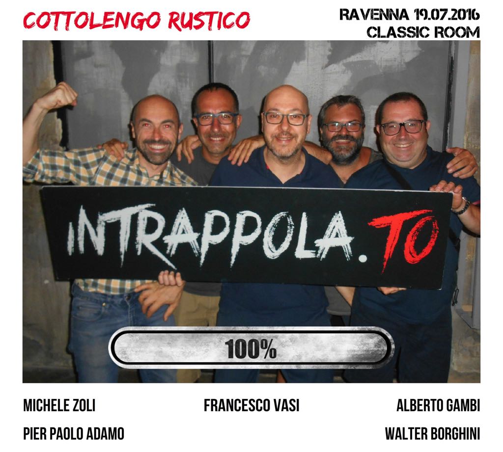 Il gruppo cottolengo rustico è fuggito dalla nostra escape room Classic Room