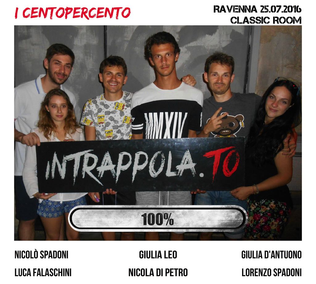 Il gruppo i centopercento è fuggito dalla nostra escape room Classic Room