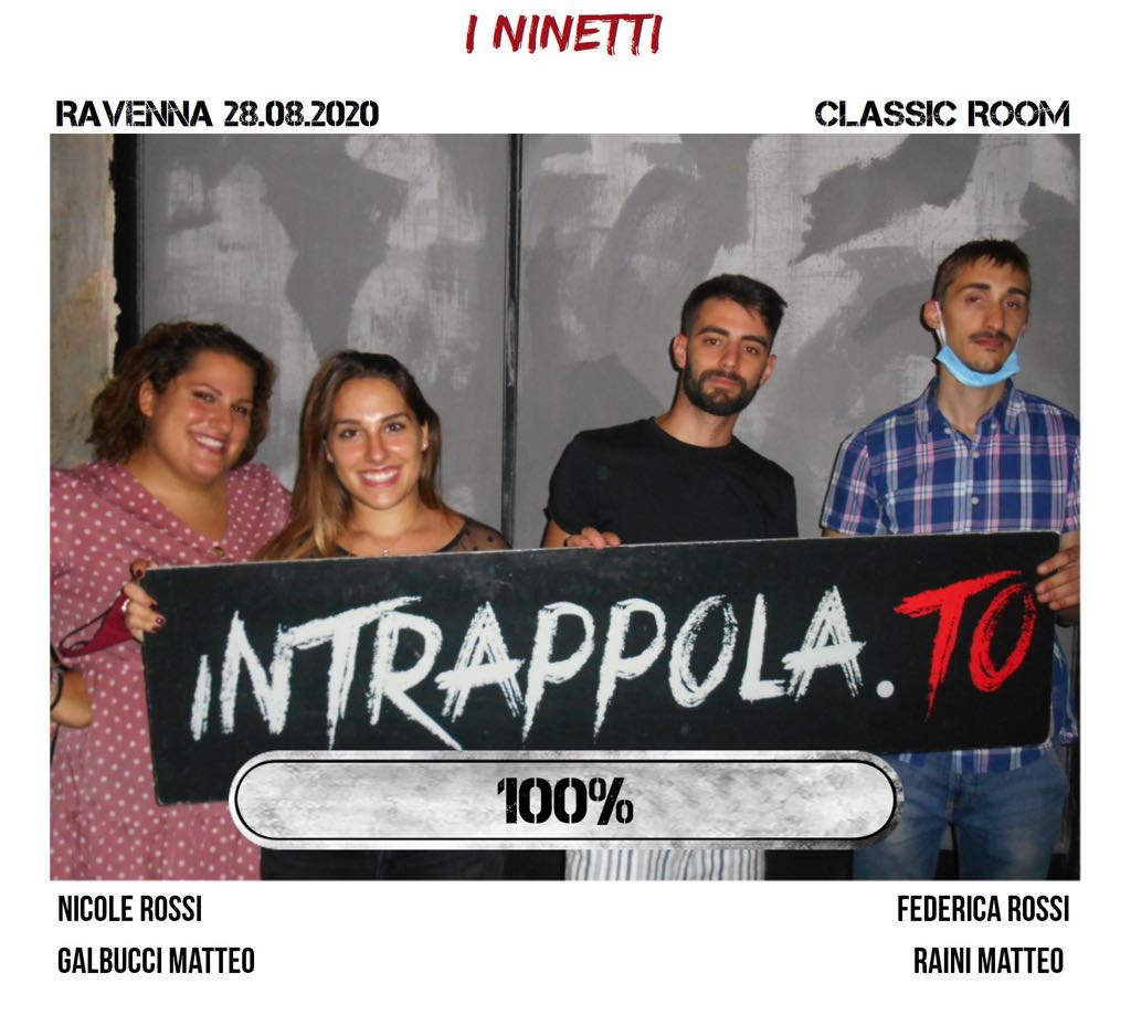 Il gruppo i ninetti è fuggito dalla nostra escape room Classic Room