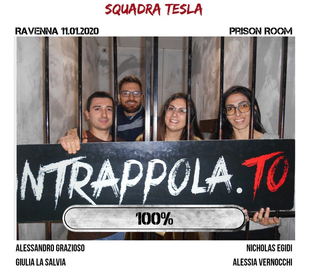 Il gruppo squadra tesla è fuggito dalla nostra escape room Prison Room