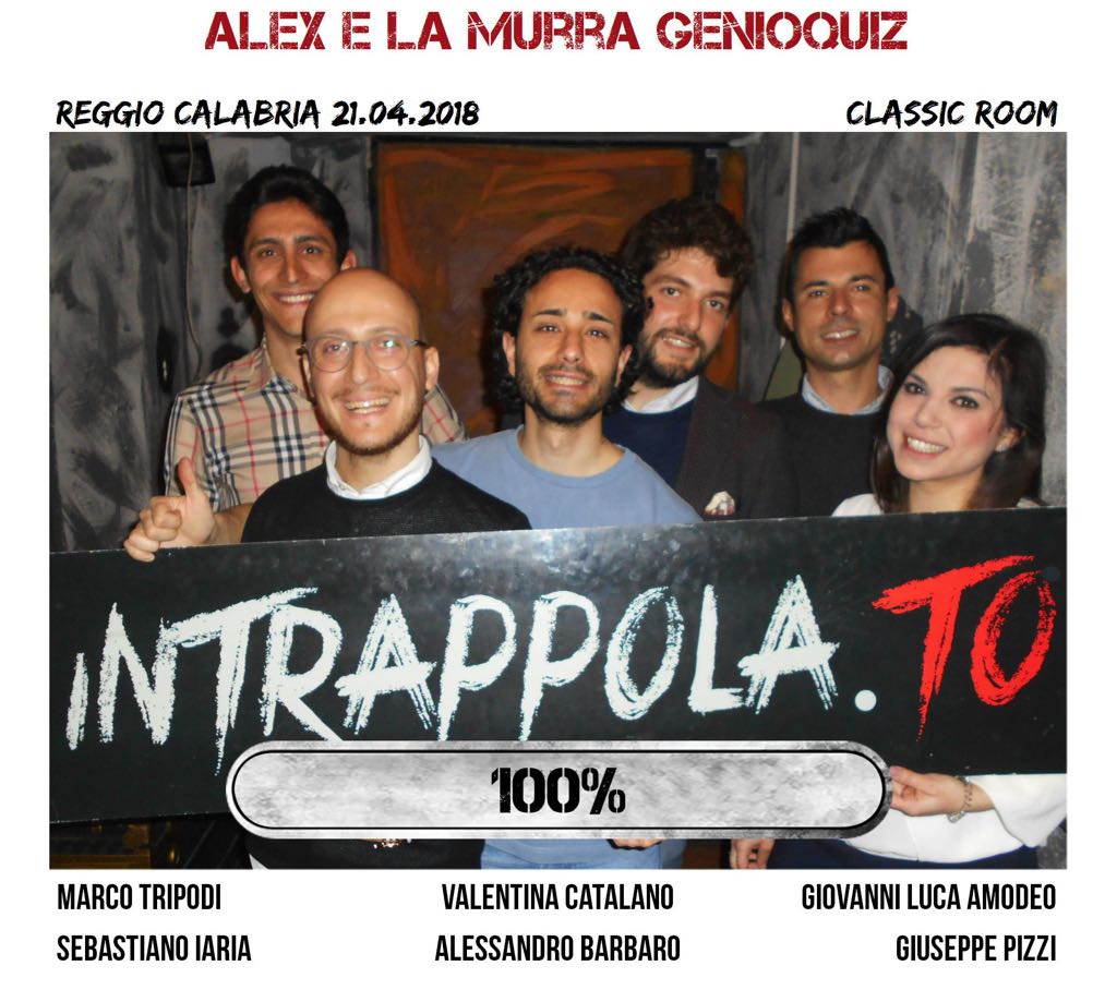 Il gruppo Alex e La Murra GenioQuiz è fuggito dalla nostra escape room Classic Room
