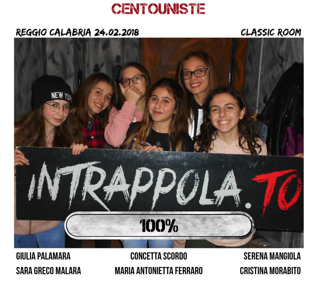 Il gruppo Centouniste è fuggito dalla nostra escape room Classic Room