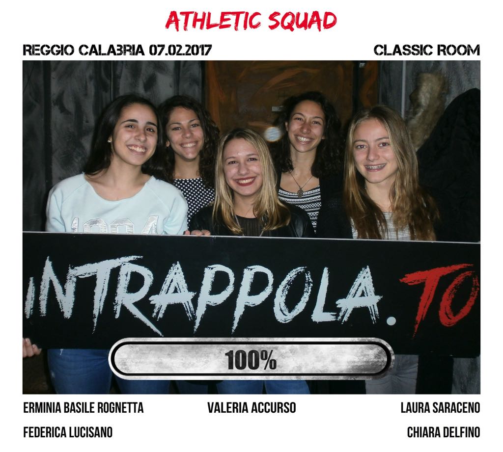 Il gruppo Athletic squad è fuggito dalla nostra escape room Classic Room