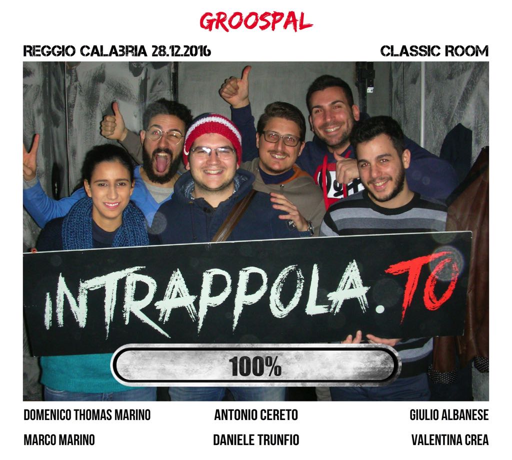 Il gruppo Groospal è fuggito dalla nostra escape room Classic Room
