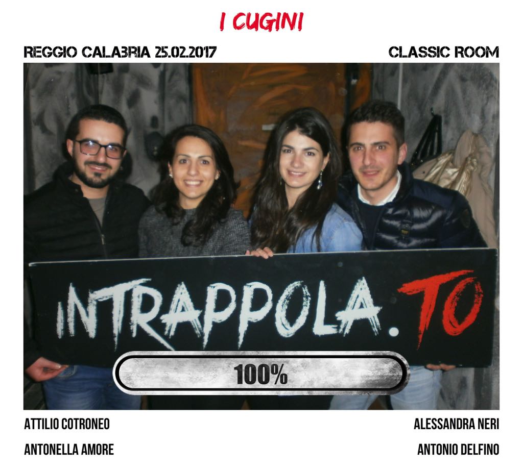 Il gruppo I Cugini è fuggito dalla nostra escape room Classic Room