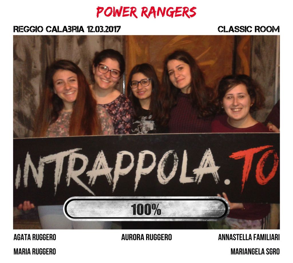 Il gruppo Power Rangers è fuggito dalla nostra escape room Classic Room