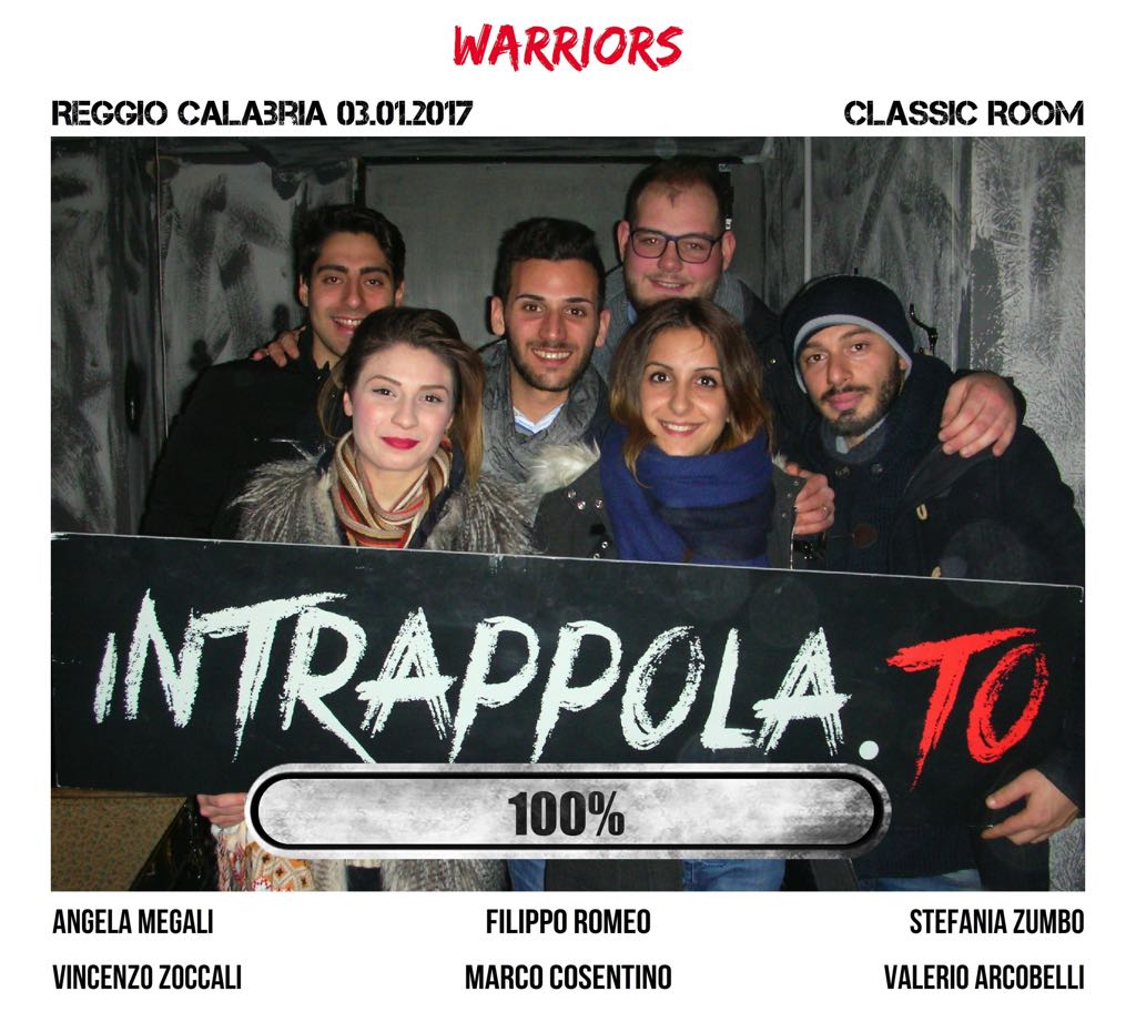 Il gruppo Warriors è fuggito dalla nostra escape room Classic Room