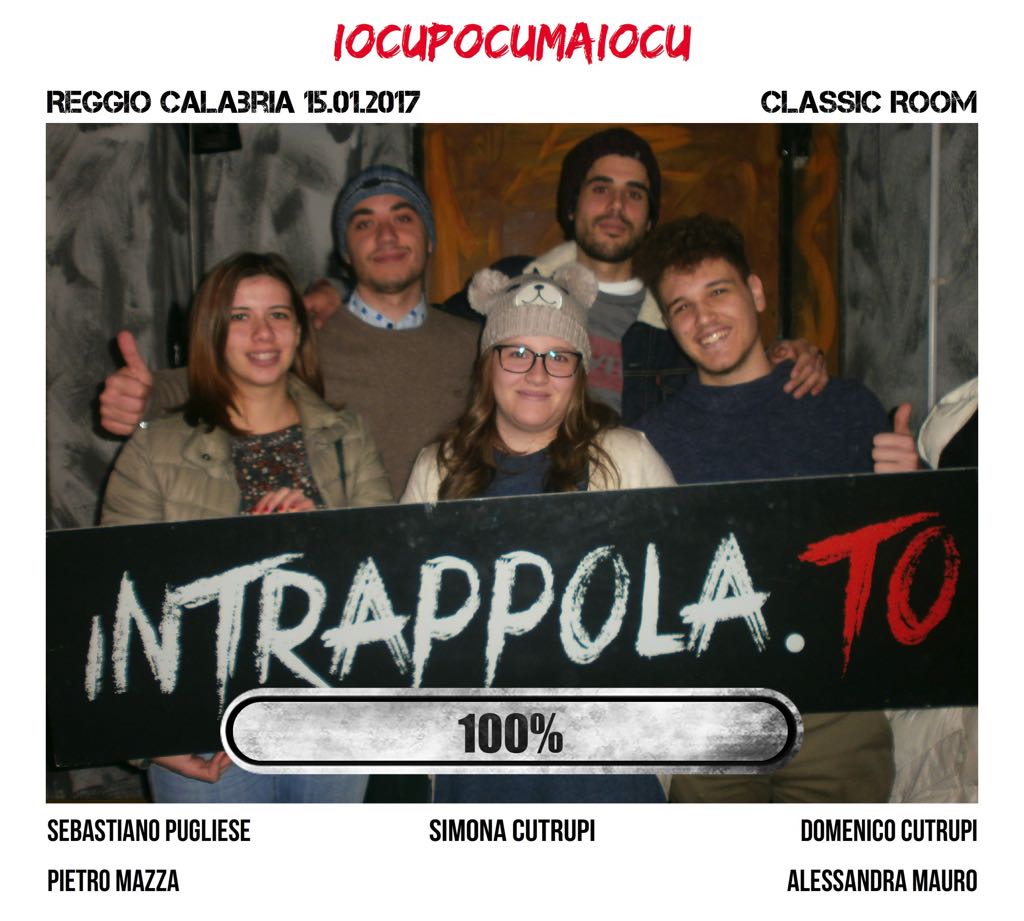 Il gruppo iocupocumaiocu è fuggito dalla nostra escape room Classic Room