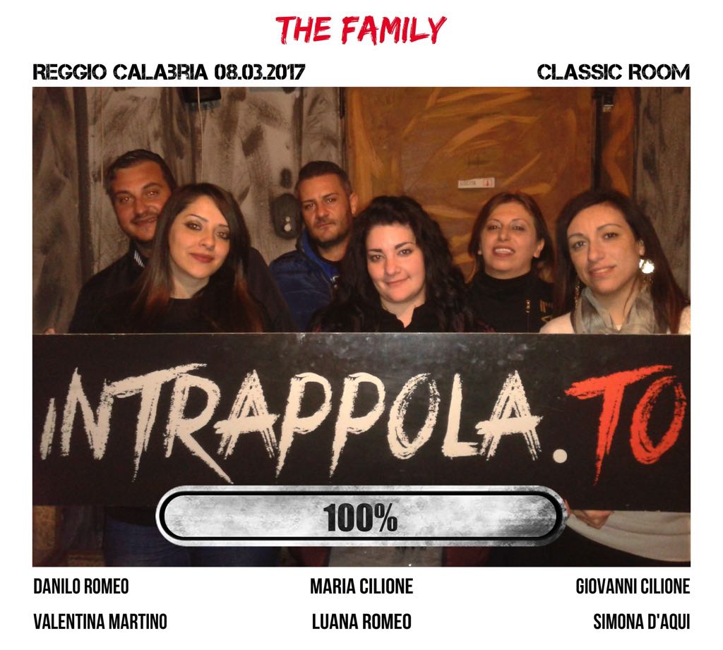 Il gruppo the family è fuggito dalla nostra escape room Classic Room