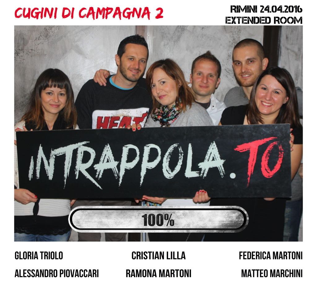 Il gruppo Cugini di campagna 2 è fuggito dalla nostra escape room Extended Room