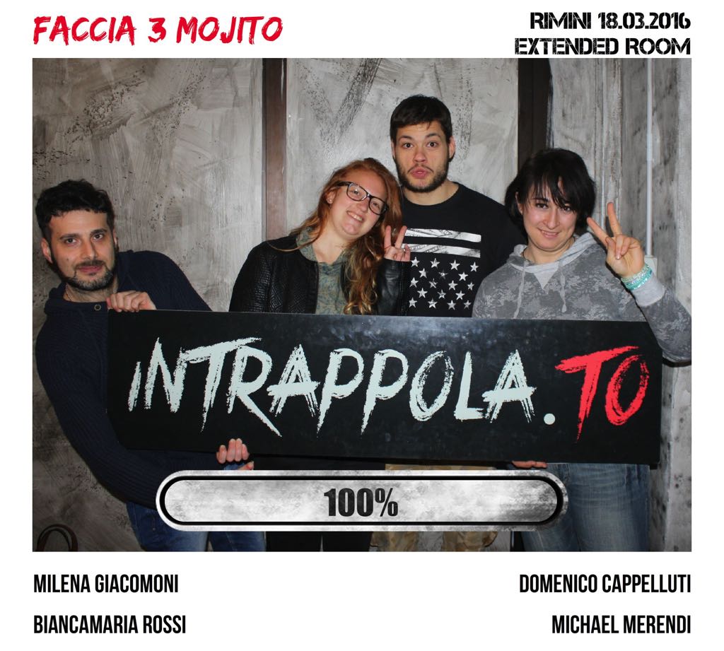 Il gruppo Faccia 3 mojito è fuggito dalla nostra escape room Extended Room