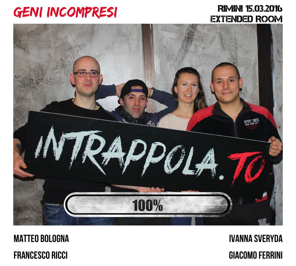 Il gruppo Geni incompresi è fuggito dalla nostra escape room Extended Room